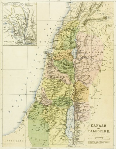 Map of Canaan, or Palestine, published by A.K Johnstone by English School
